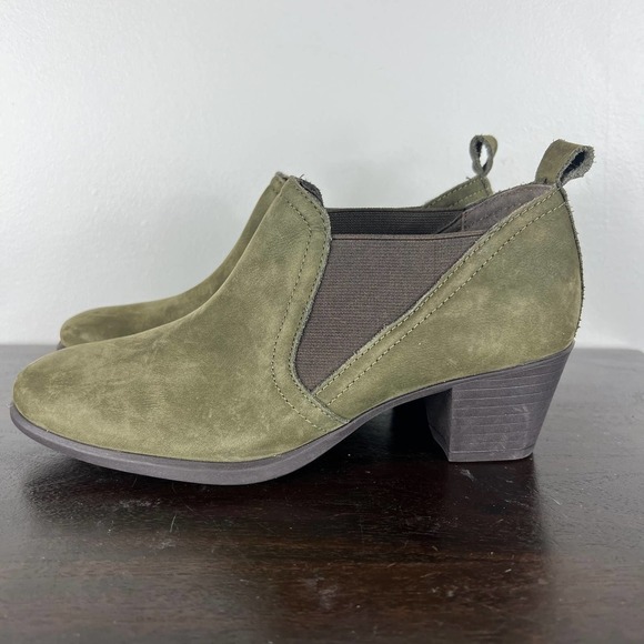 MUNRO JESSIE HEELED NUBUCK LEATHER BOOTIES HERB GREEN SIZE 6M NEW WITHOUT BOX - Picture 6 of 12